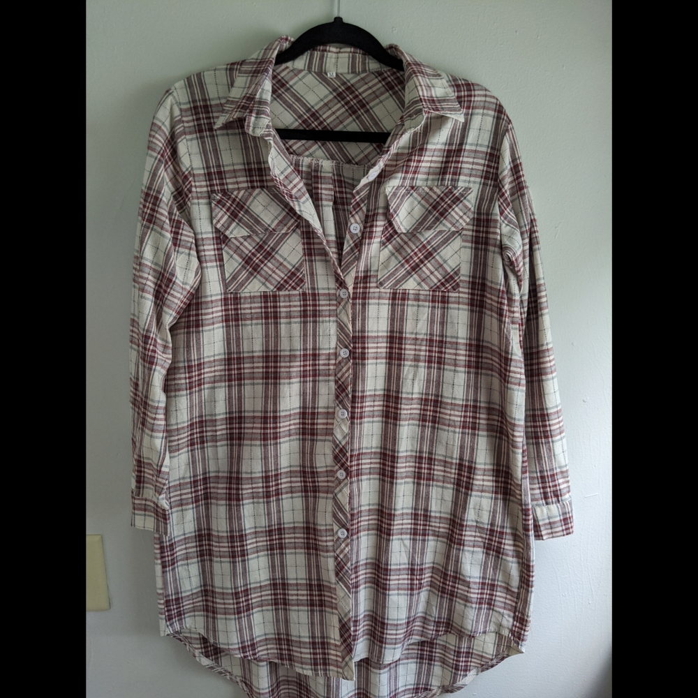 2 Tops for $10 Flannel shirt dress